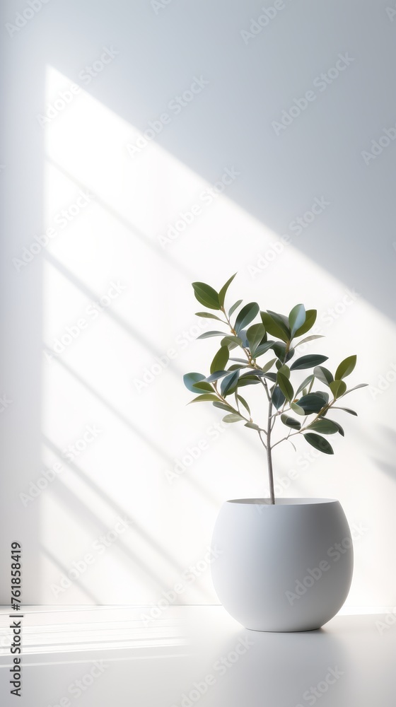 White Vase With Plant White Vase With Plant