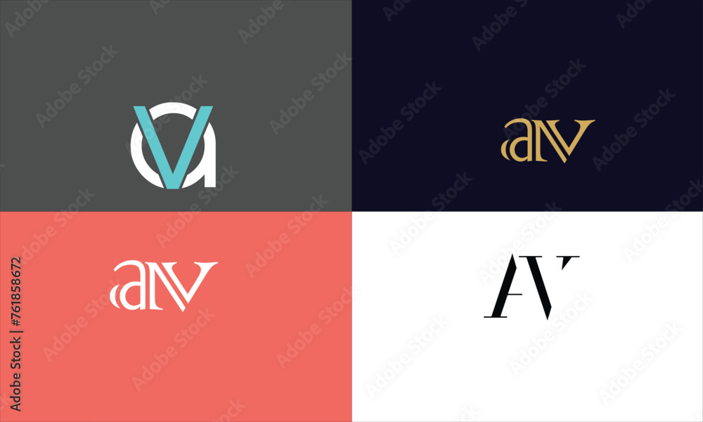VA, AV, V, A, Abstract Letters Logo monogram VA, AV, V, A, Abstract Letters Logo monogram