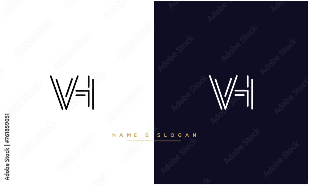 VH, HV, V, H, Abstract Letters Logo Monogram VH, HV, V, H, Abstract Letters Logo Monogram
