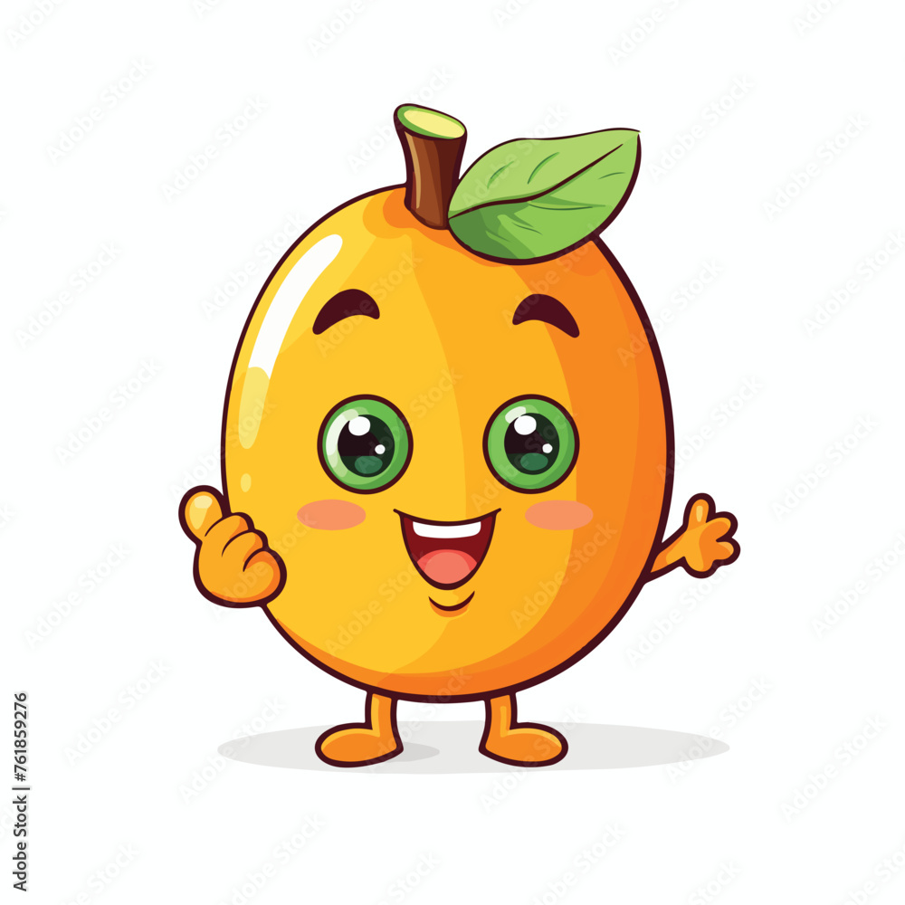 Okay mango character cartoon mascot flat vector
