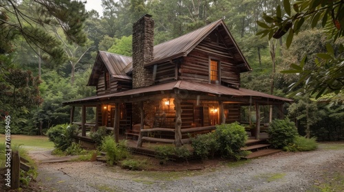 Fantastic wooden cabin in Laurel Springs North Carolina. © Emil