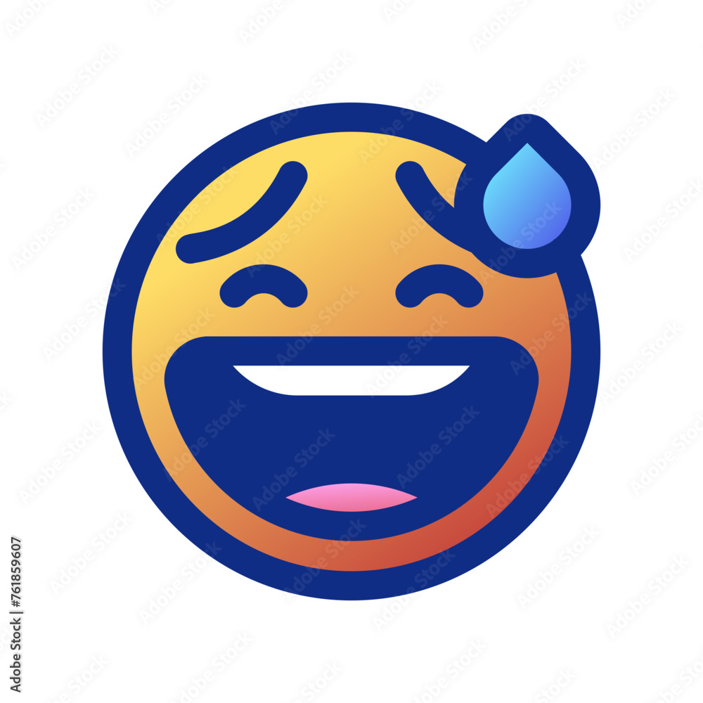 Editable sweat smile, awkward expression emoticon vector icon. Part of a big icon set family. Part of a big icon set family. Perfect for web and app interfaces, presentations, infographics, etc Editable sweat smile, awkward expression emoticon vector icon. Part of a big icon set family. Part of a big icon set family. Perfect for web and app interfaces, presentations, infographics, etc