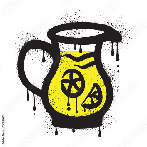 Lemonade graffiti drawn with spray paint