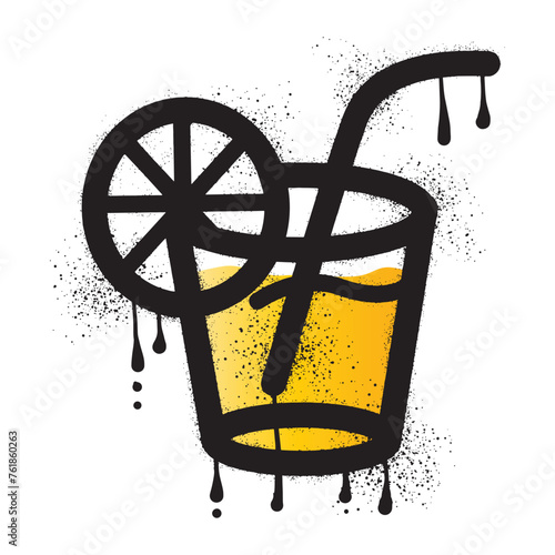 Lemonade graffiti drawn with spray paint
