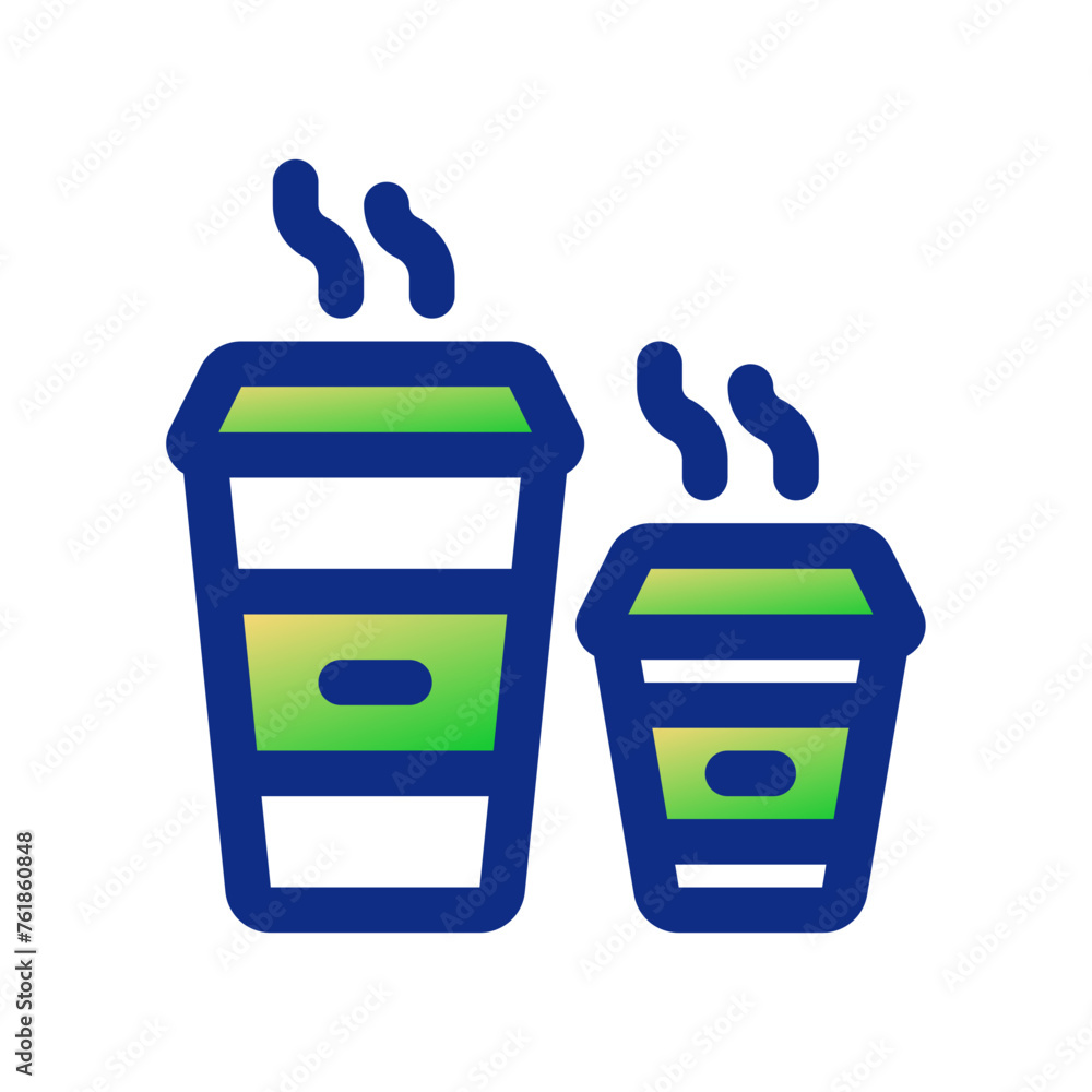 Editable takeout coffee cup sizes vector icon. Cafe, coffee shop