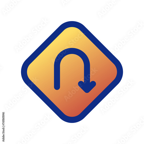 Editable u turn vector icon. Map, location, navigation. Part of a big icon set family. Perfect for web and app interfaces, presentations, infographics, etc