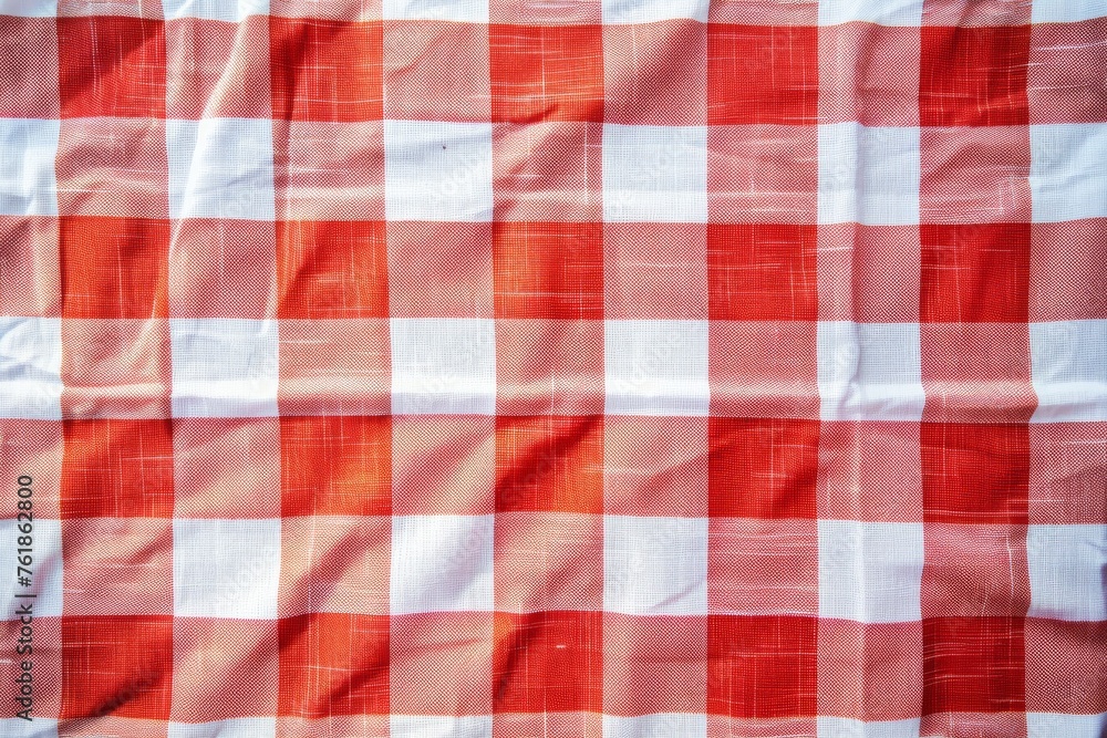 Red and white checkered fabric texture Red and white checkered fabric texture