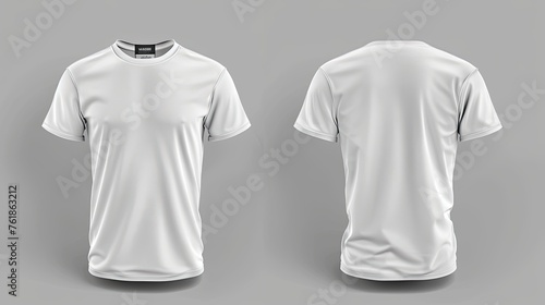 White male t shirt mockup front and back view for template design illustration. mockup logo. branding