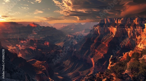 Grand canyon concept in nature background state