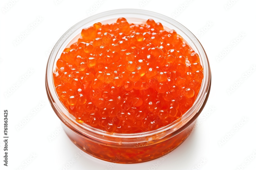Fresh red caviar isolated on white background Fresh red caviar isolated on white background