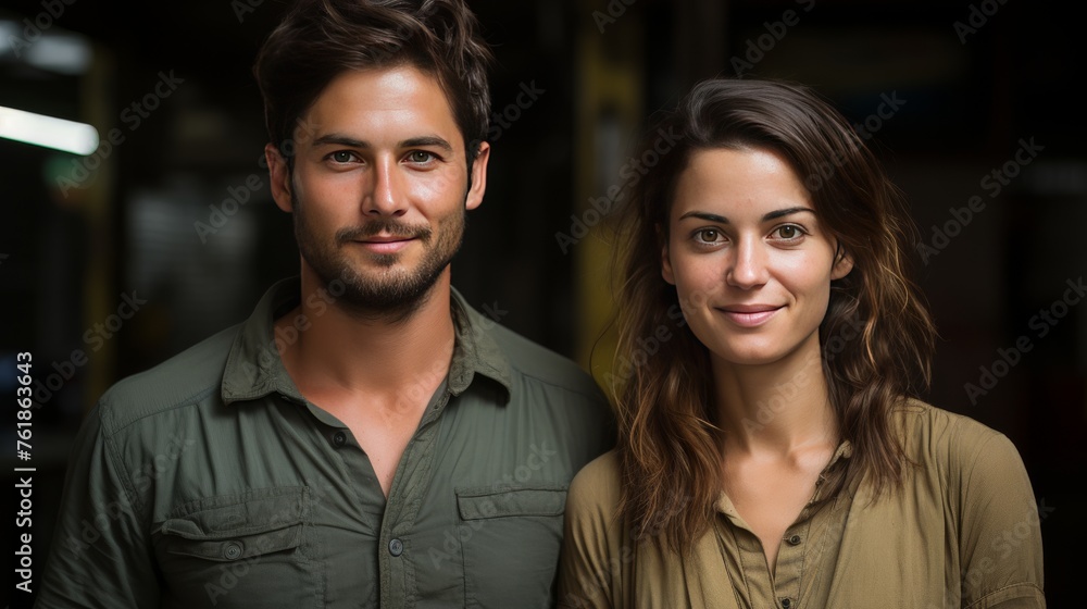 Man and Woman Standing Together Man and Woman Standing Together