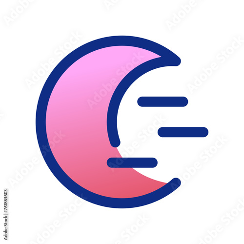 Editable cloudy windy moon vector icon. Part of a big icon set family. Perfect for web and app interfaces, presentations, infographics, etc