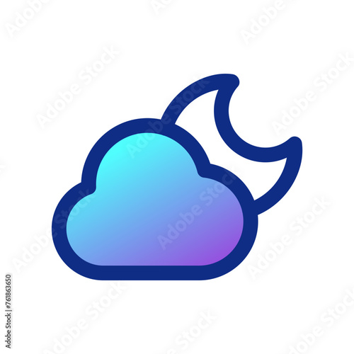 Editable night sky, moon and cloud vector icon. Part of a big icon set family. Perfect for web and app interfaces, presentations, infographics, etc