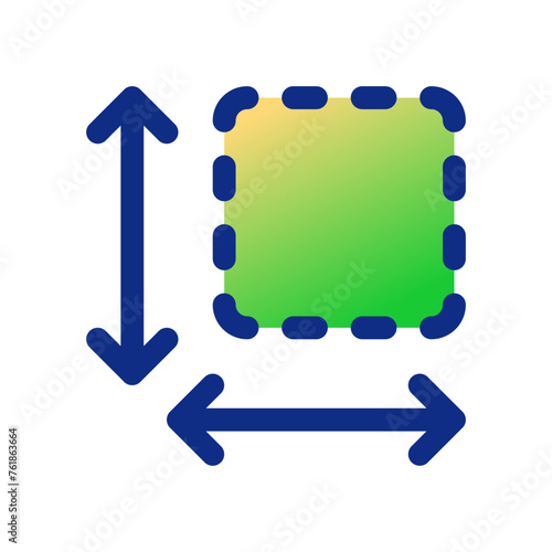Editable size, area measurement vector icon. Part of a big icon set family. Perfect for web and app interfaces, presentations, infographics, etc