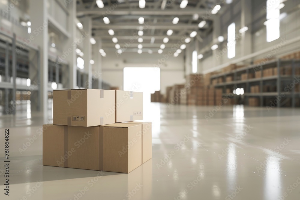 Cardboard boxes in warehouse Cardboard boxes in warehouse