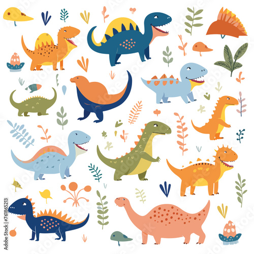 Playful dinosaur pattern illustration ideal for kid