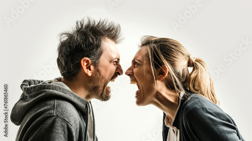 Wallpaper Mural Adult couple arguing. white background Torontodigital.ca