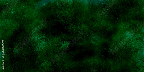 Green abstract grunge dark background with copy space for modern design element, dark green texture for graphic design, dark grunge black texture on colored wall texture for background.
