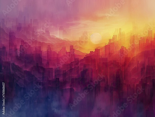 Digital Dawn reveals abstract hues, heralding new predictive opportunities at sunrise.