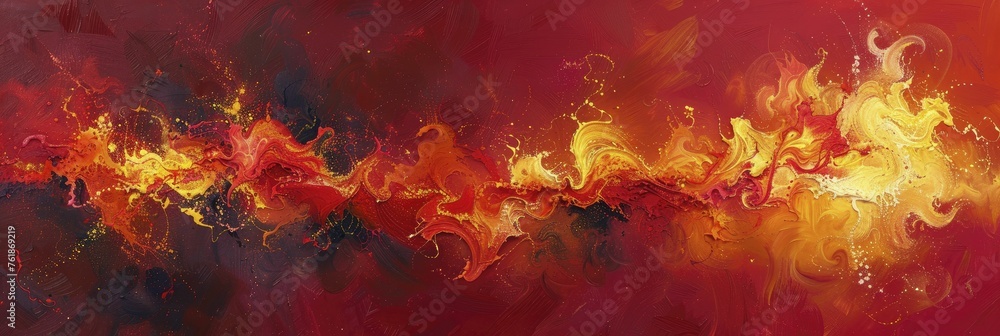 Heated Exchange. Warm Abstract Colors Blazing in Argument