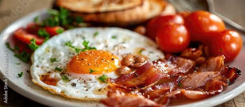 Close-up image of an ideal morning meal.