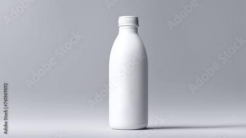 white plastic bottle mockup suitable for advertising milk or yoghurt products