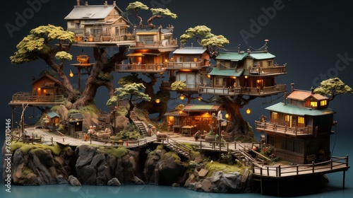 Tree House Model on Small Island