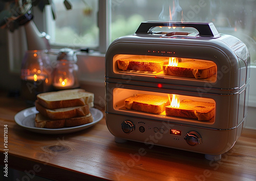 burning stove in a fireplace