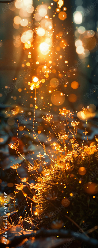 Enchanted Forest, Glowing Crystals, Magical Creatures, Fantastical setting, photography, Golden Hour, Depth of field bokeh effect Enchanted Forest, Glowing Crystals, Magical Creatures, Fantastical setting, photography, Golden Hour, Depth of field bokeh effect