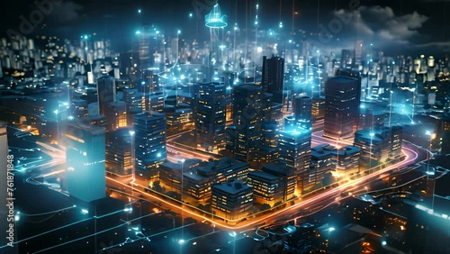 Wallpaper Mural wireless network, high speed internet, cloud computing or connect diagram technology, Data storage, service, synchronize, online, financial, Connectivity global, smart city Torontodigital.ca