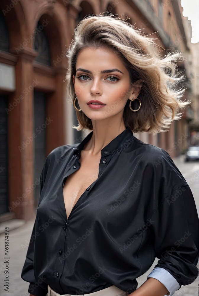Elegant Woman in Urban Setting Elegant Woman in Urban Setting