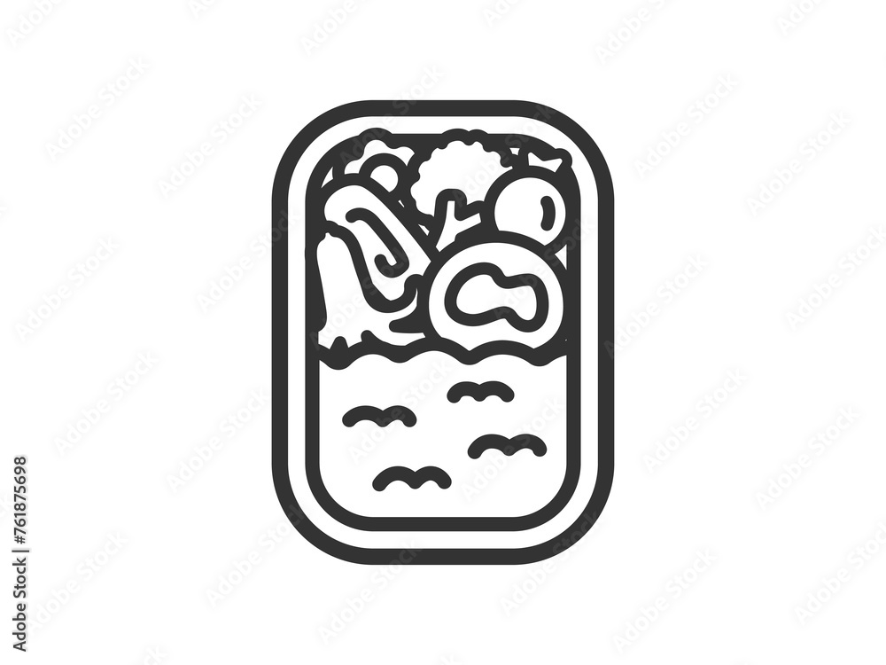幼稚園のお弁当のアイコン(線画)のイラスト 幼稚園のお弁当のアイコン(線画)のイラスト
