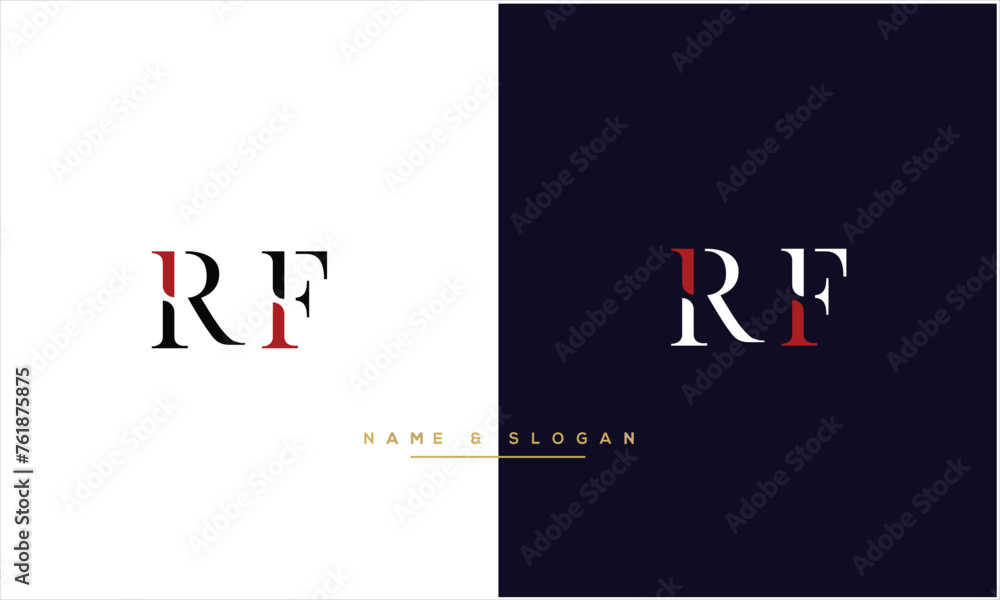 RF, FR, R, F, Abstract Letters Logo Monogram RF, FR, R, F, Abstract Letters Logo Monogram