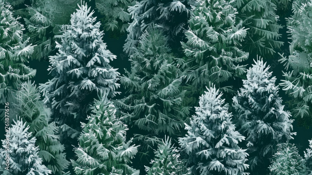 illustration of snowy pines generative ai
