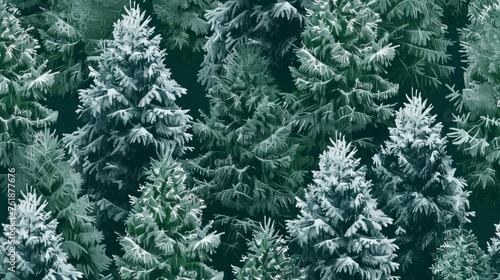 illustration of snowy pines generative ai © RodolfoJesus