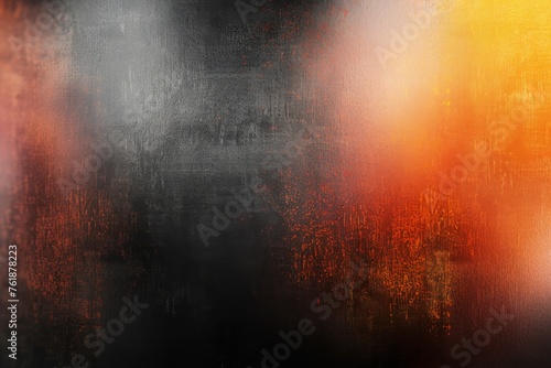 Textured black and orange gradient background with grainy noise effect, ideal for wide banner size or webpage header. Eye-catching backdrop for Halloween projects, Thanksgiving designs, or fall themed photo