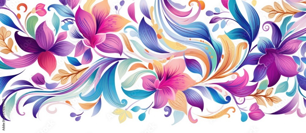 Seamless Full-Color Pattern on a White Background