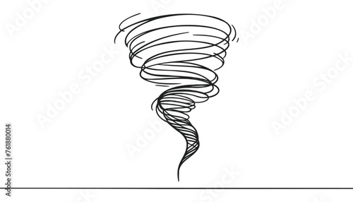 One line drawing of a stack of tornado