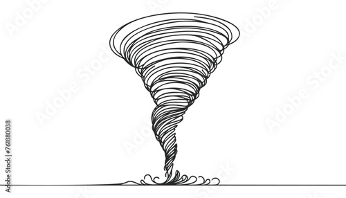One line drawing of a stack of tornado
