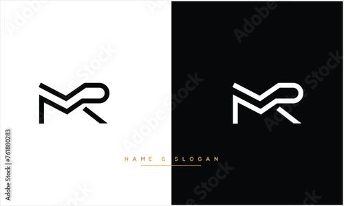 RM, MR, R, M, Abstract Letters Logo monogram