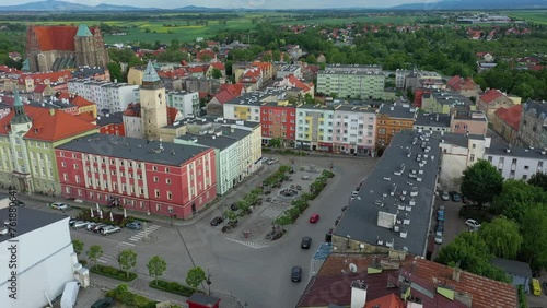 Beautiful Old Town Strzegom Aerial View Poland photo