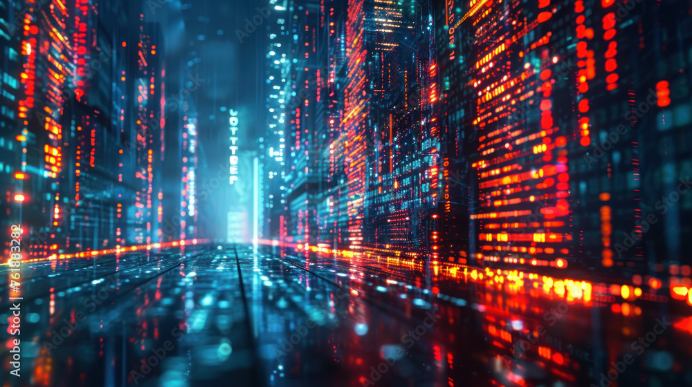 Absolutely! Here's a description for an image with abstract binary code:
Blue digital binary code forms a futuristic pattern on a dark backdrop Absolutely! Here's a description for an image with abstract binary code:
Blue digital binary code forms a futuristic pattern on a dark backdrop