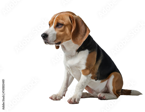 portrait of Beagle dog on transparent background.