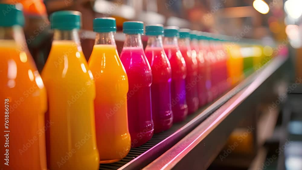 bottles fruit juice on the conveyor belt in the beverage factory, industrial, manufacture, production, line, plant, technology, juice, machine, machinery, equipment, automated. bottles fruit juice on the conveyor belt in the beverage factory, industrial, manufacture, production, line, plant, technology, juice, machine, machinery, equipment, automated.
