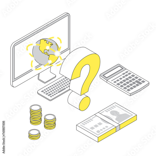 インターネット回線の料金シミュレーションのイラスト