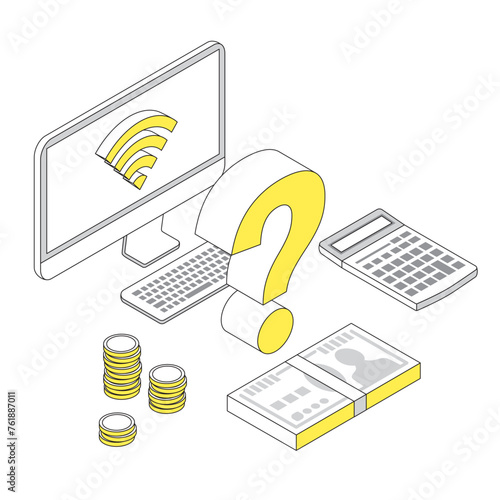 インターネット回線の料金シミュレーションのイラスト