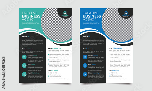 A4 format 2 color flyer or brochure for corporate business advertising vector abstract design,  cover or presentation corporate trendy style, annual report or modern leaflet
