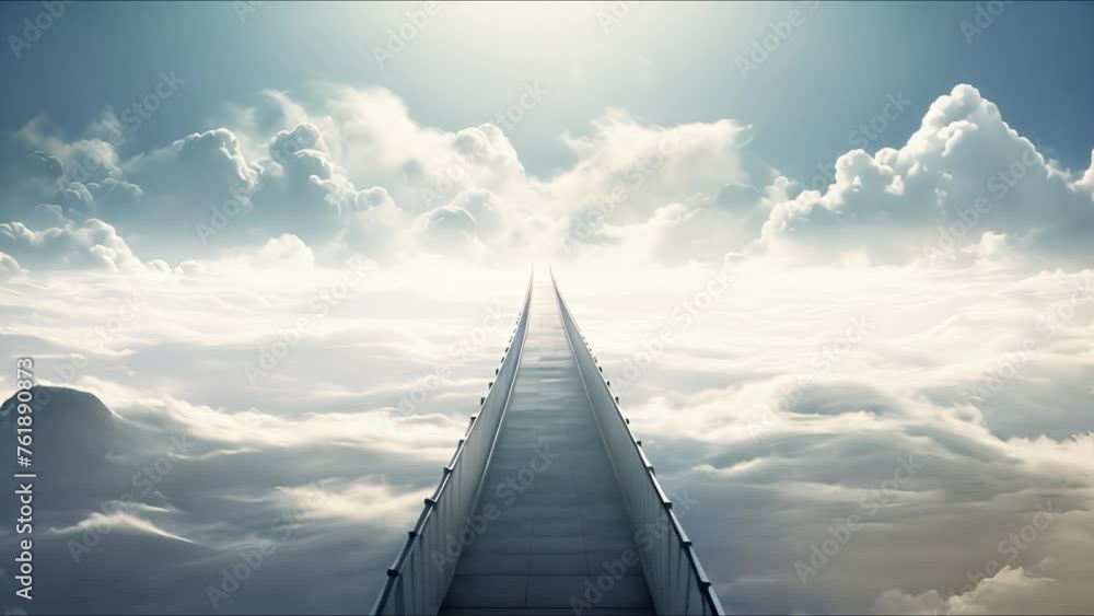 Bridge suspended in the clouds. Bridge suspended in the clouds.