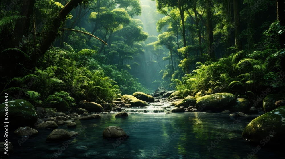 Lush Green Forest Stream Lush Green Forest Stream