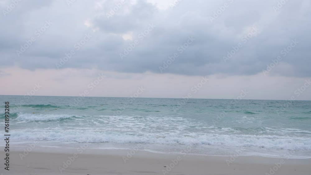 View of the beach sea at the beginning of the rainy season View of the beach sea at the beginning of the rainy season